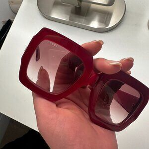 Womens Authentic Red Gucci Sunglasses